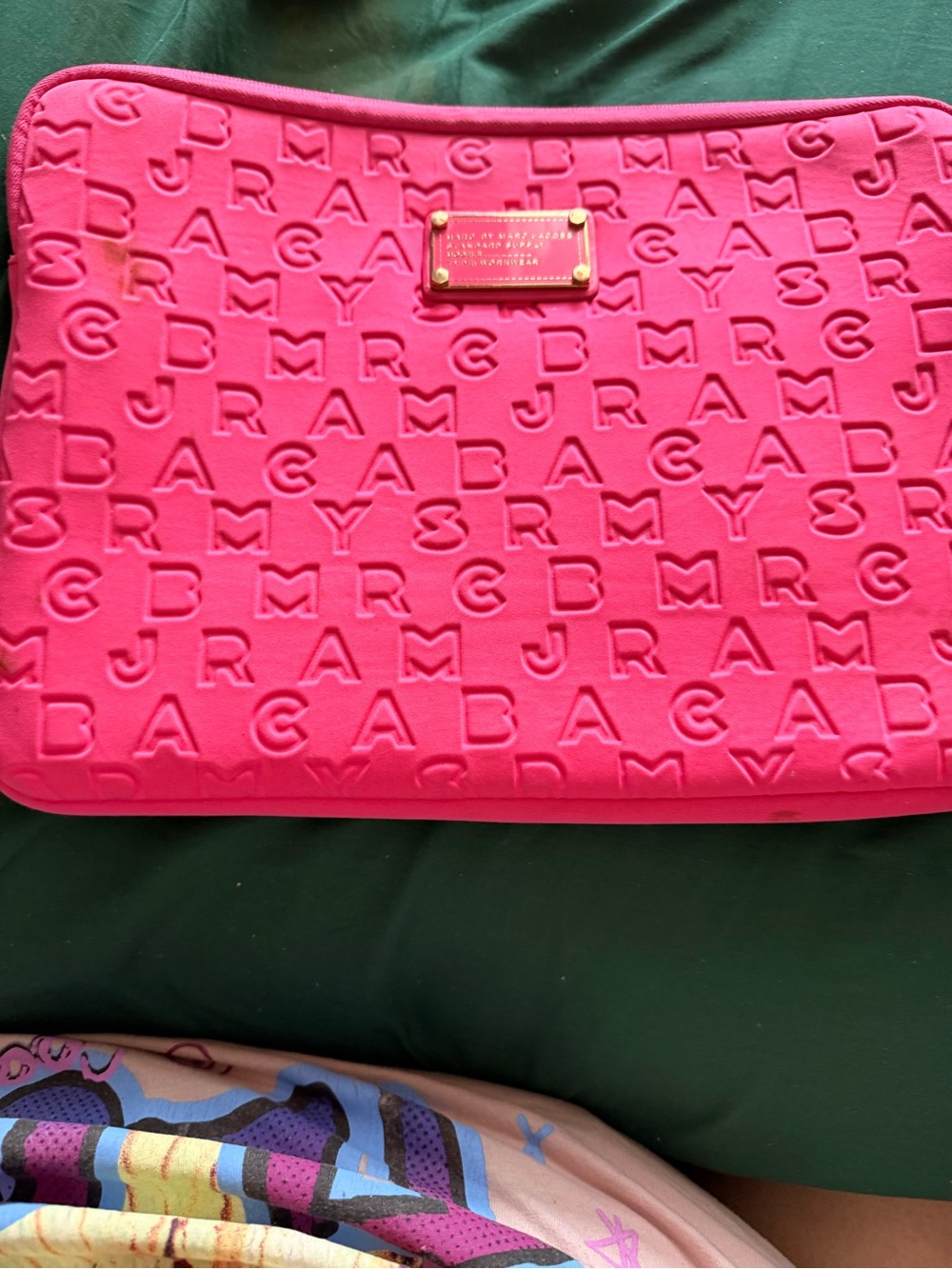 Marc by Marc Jacobs Hot Pink Embossed Laptop Sleeve